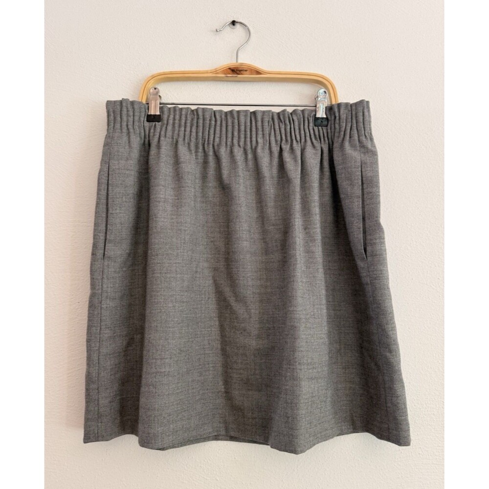 J.Crew Paperbag Skirt Women Size 10 Gray Wool Blend Pockets Pull On Career